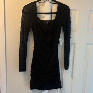 NWT beaded long sleeve bodycon dress